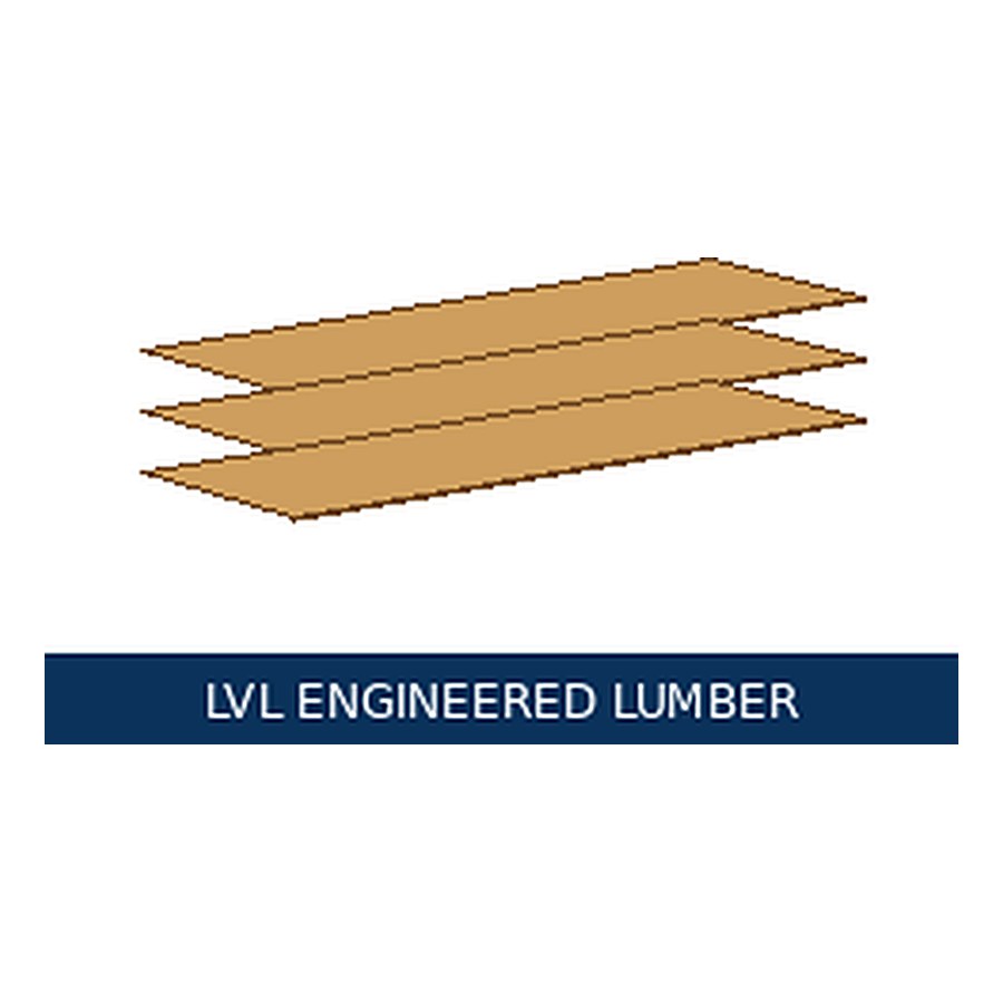 LVL engineered lumber — representative image for 1-3/4 x 9-1/2 x 16 ft LVL